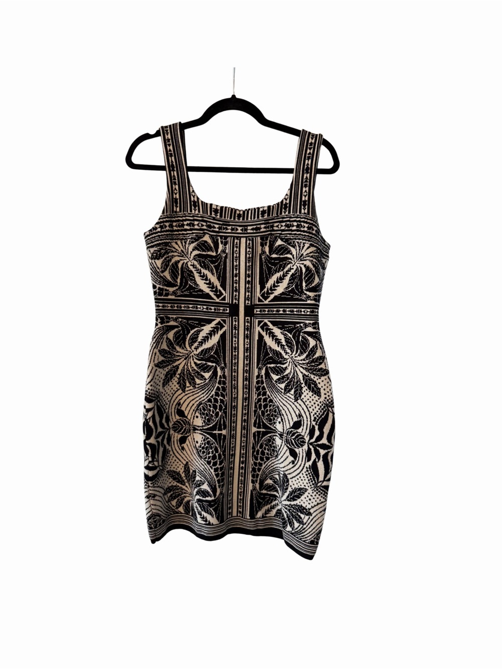 Farm Rio Black and White Floral Patterned Sleeveless Dress